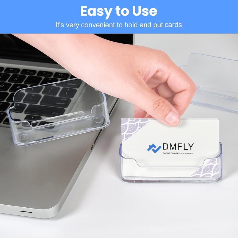 DMFLY 8 Pack Clear Business Card Holder for Desk, Plastic Business Card Display Desktop Acrylic Business Card Stand for Office, Exhibition Booth - Image 4
